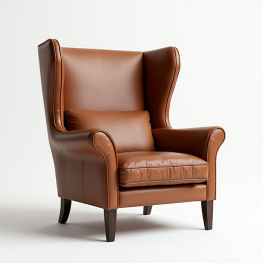 Classic Faux Leather Wingback Chair